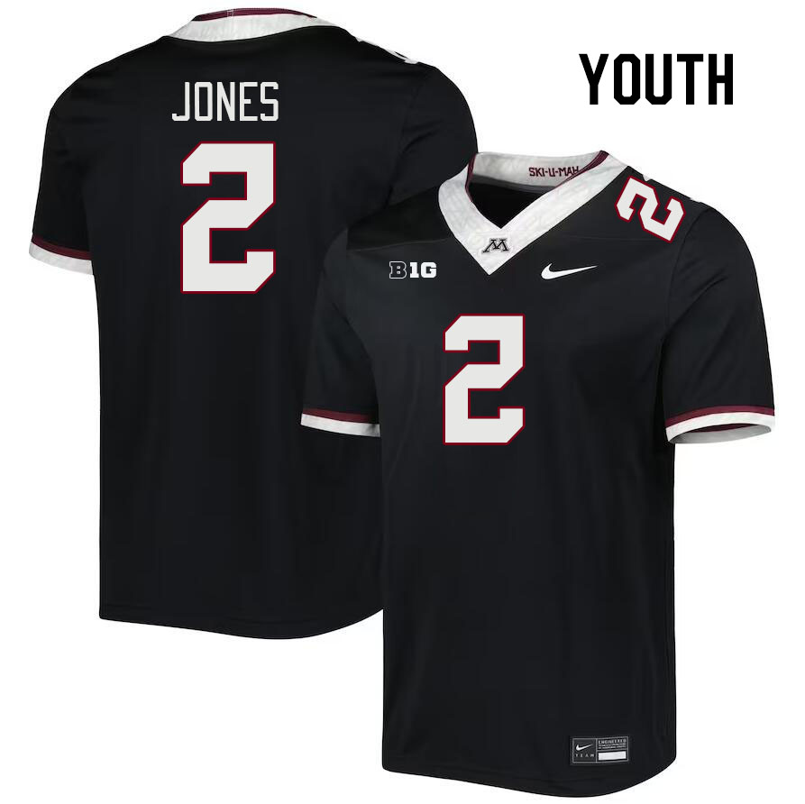 Youth #2 Tre'Von Jones Minnesota Golden Gophers College Football Jerseys Stitched Sale-Black - Click Image to Close